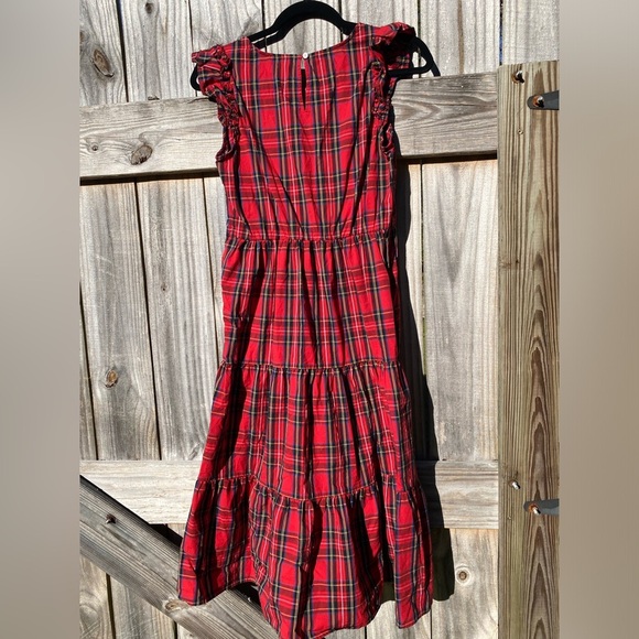 J. Crew Red Plaid Midi Dress - Picture 7 of 9